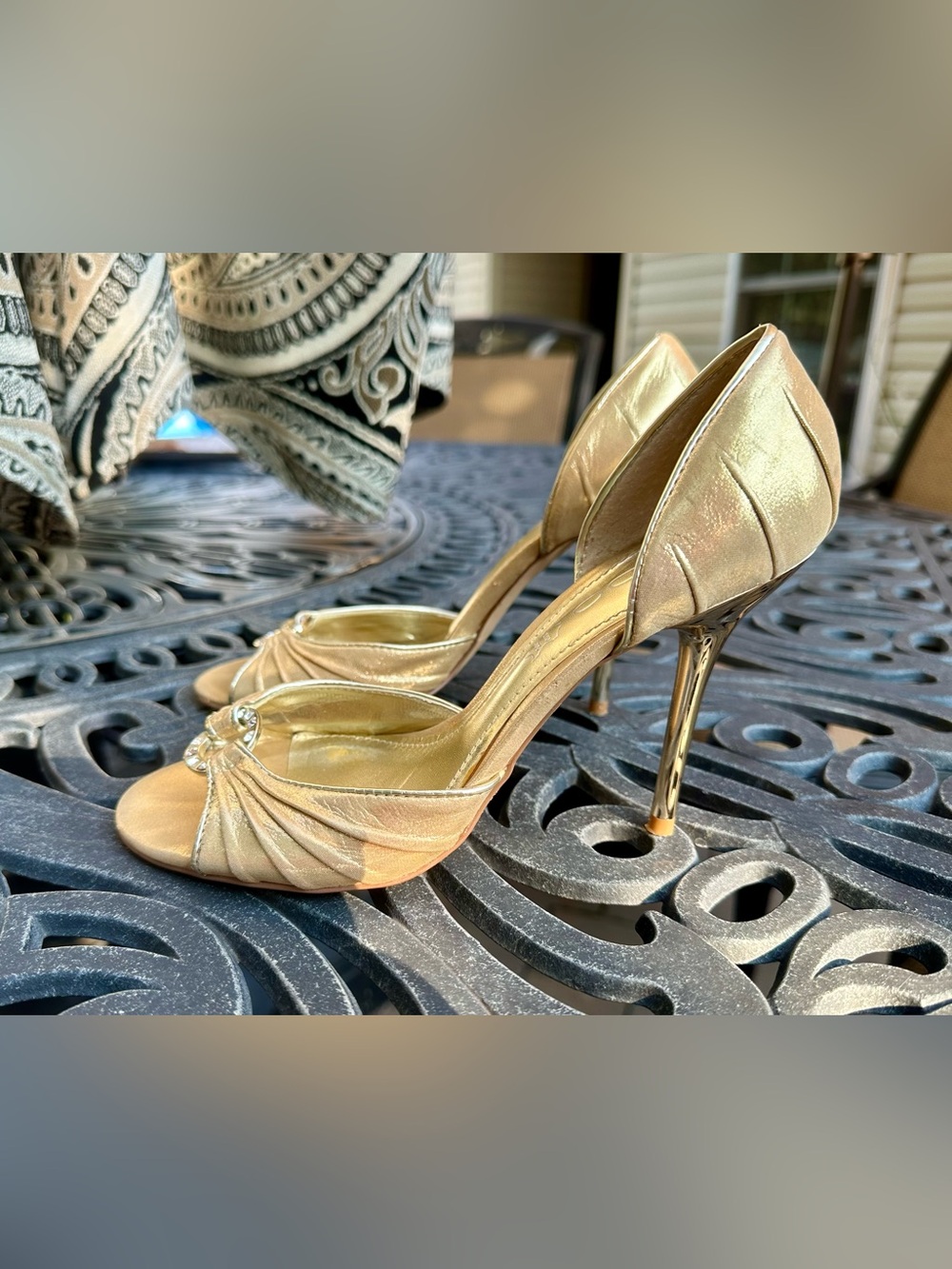 ALDO Gold Open-Toe Stiletto Heels - Women